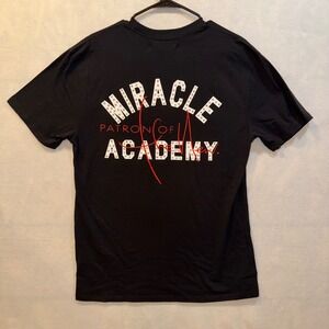 NAHMIAS Black Miracle Patron of Academy Graphic T Shirt Mens Medium Made in‎ USA